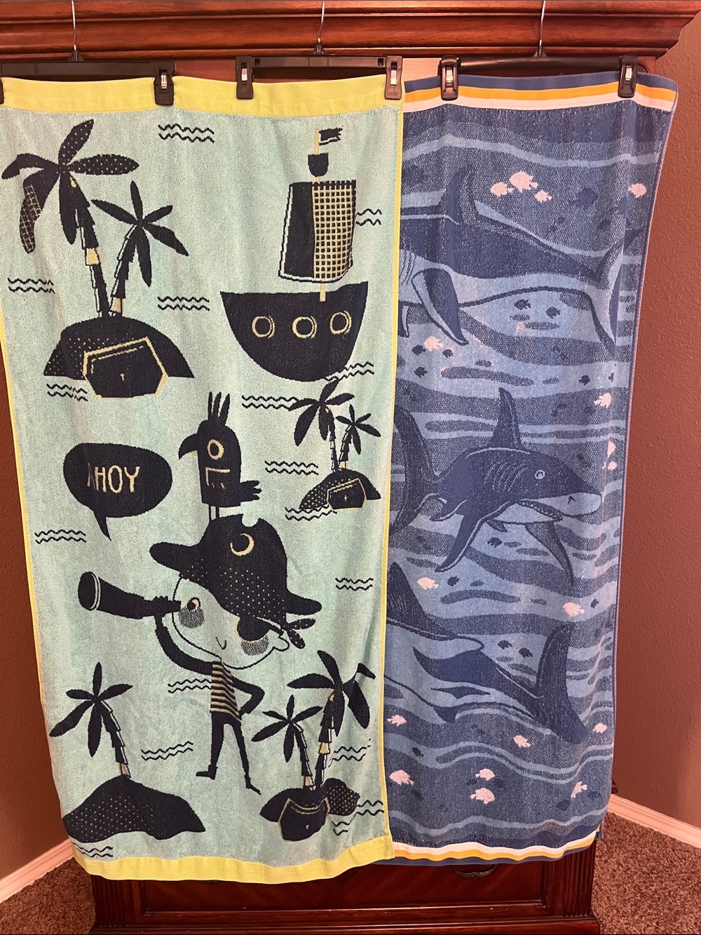 Member’s Mark Kids Pirate Beach Towel and Kids Shark Beach Towel